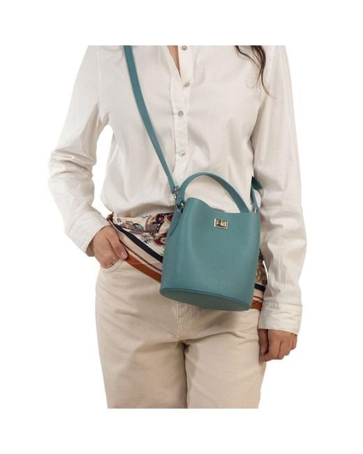 Hamel Atelier Blue Riva Leather Crossbody Bag