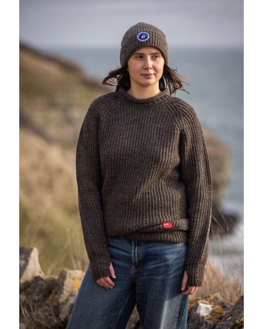 Arthur Beale Brown Neutrals Fisherman Jumper for men
