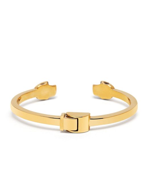 Nialaya Metallic Golden Skull Bangle for men