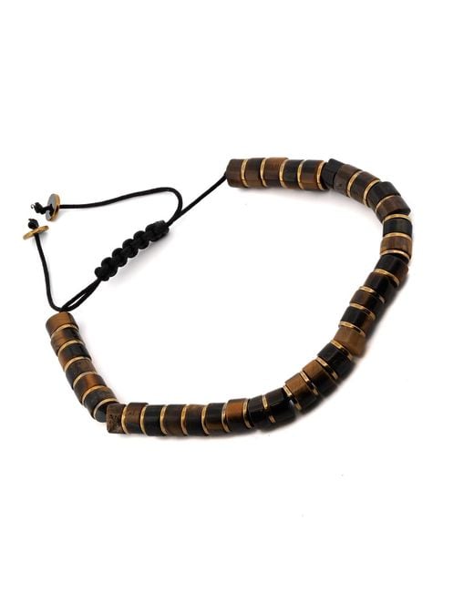 Ebru Jewelry Multicolor Tiger's Eye Stone Adjustable Balance Bracelet for men