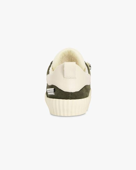 Springa | Unique Vulcanized Sneakers Italian Handmade Green Wavy Suede Military for men