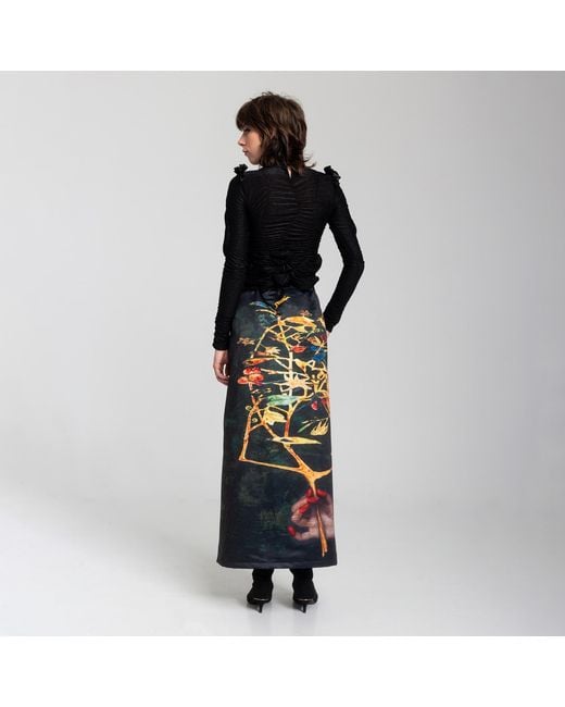 ARTISTA Blue Gift Long Printed Skirt