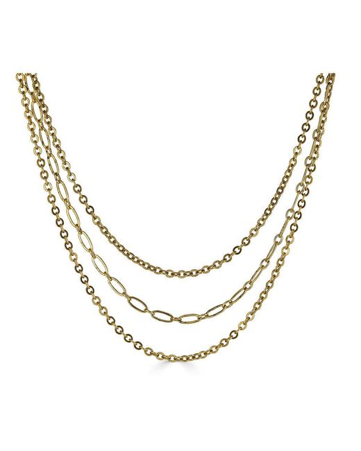 Loni Paul Jewelry Metallic Delicate Three Strand Necklace