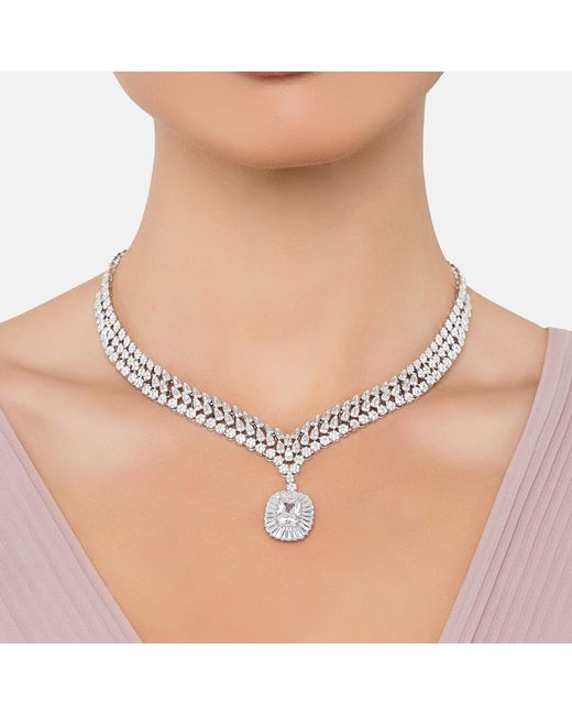 Latelita London Metallic Countess Statement Moissanite Necklace