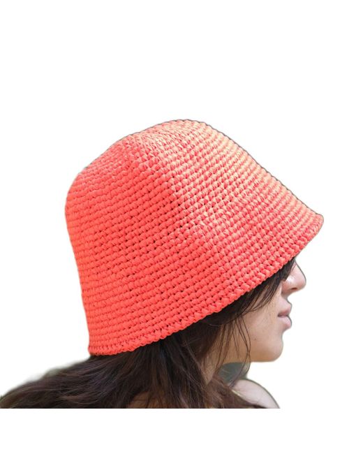 Springmoonatelier Red Raffia Special Summer Hat