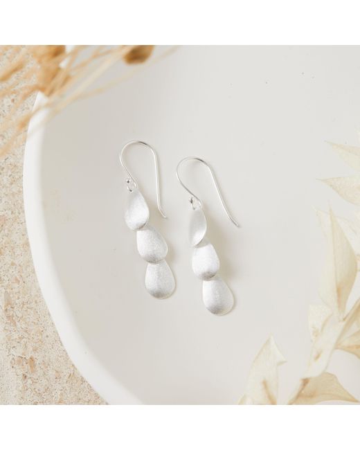 Esterah White Dangle Sterling Earrings
