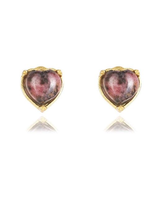 Lila Rasa Metallic Rhodonite May Birthstone For Self-Love & Balance Jewellery Set Necklace, Earrings & Bracelet