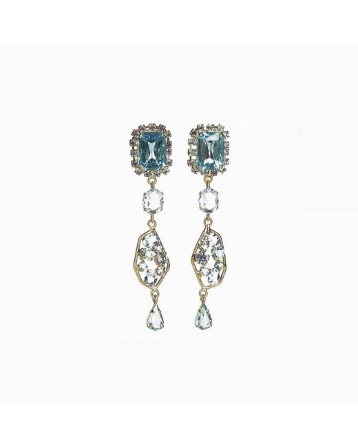 Addicted Metallic Nuvole Di Cristallo Earrings With Light Crystals Plated
