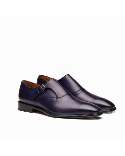 Mariano Shoes Blue Beja Aubergine Oxford for men