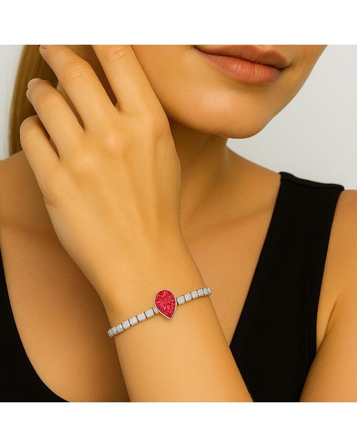 Maison De Gala Red Ruby Teardrop Bracelet