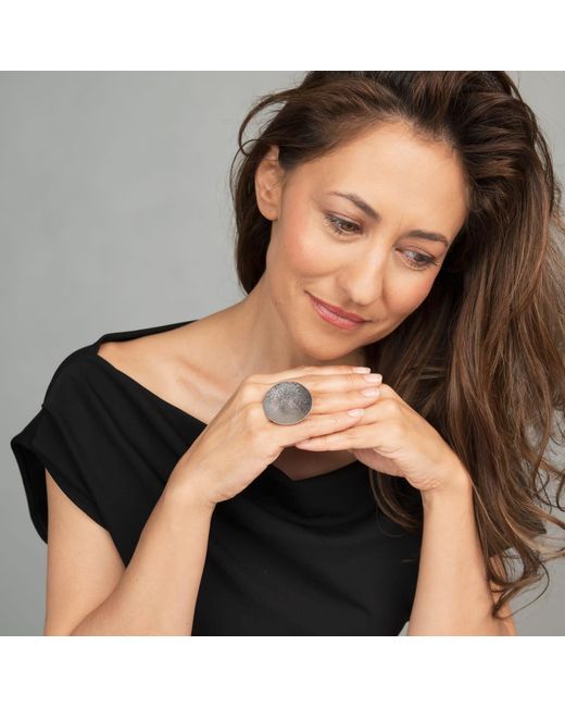 Silver Moon Gray Sterling Ring
