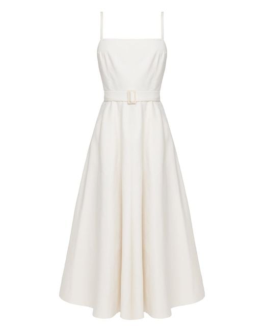 Undress White Matissa Off- Denim Dress With Circle Skirt