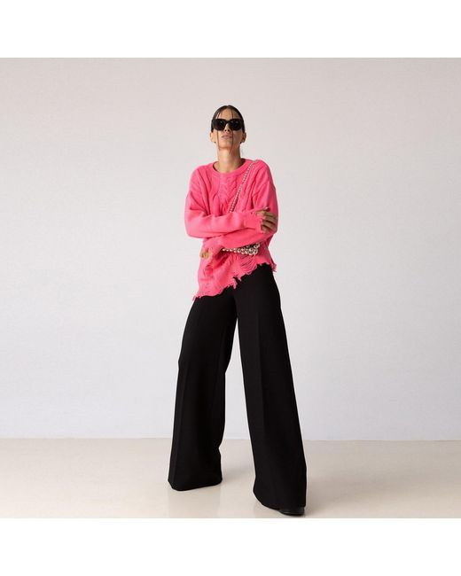 Nissa Pink Wool Open Knit