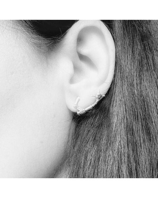 Tg-Jewellery by Tamara Gervasio White Skull Ninja Chigiriki Solo Stud Earring