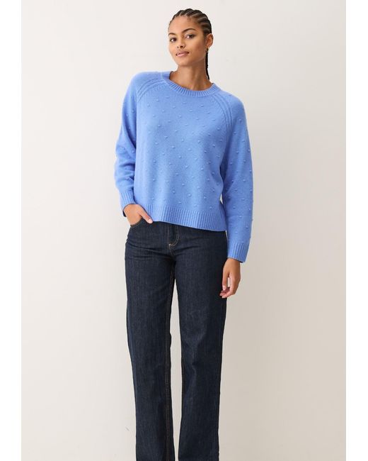 Loop Cashmere Blue Bobble Sweater