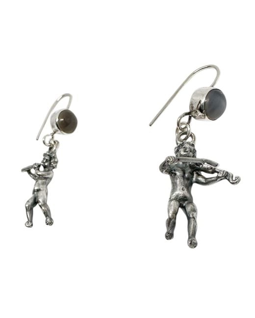 Tg-Jewellery by Tamara Gervasio Black Violin & Flute Cherub Earrings