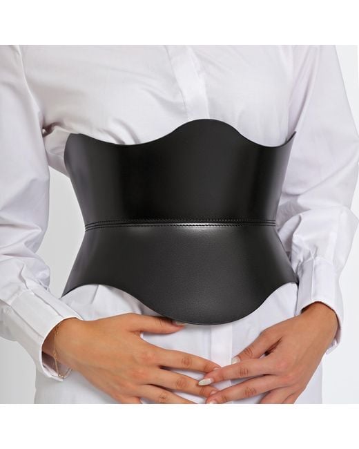 Haute Cuir Black Athena Leather Corset Belt