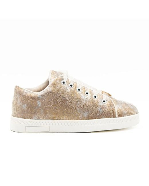 Rettrose Natural Brielle Luxury Pale Satin Handmade Embellished Tennis Shoe