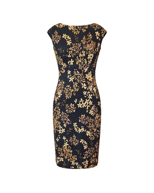 Alie Street London Black Pippa Shift Dress Petite Golden Blossom
