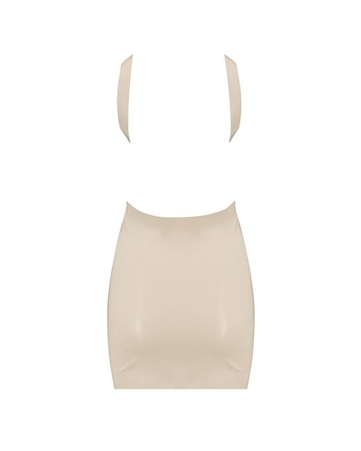 Elissa Poppy Natural Latex Backless Mini Dress