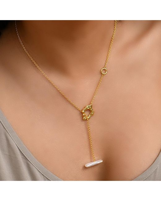 Janus Edinburgh Metallic Seacliff Vermeil Baroque Pearl Toggle Necklace