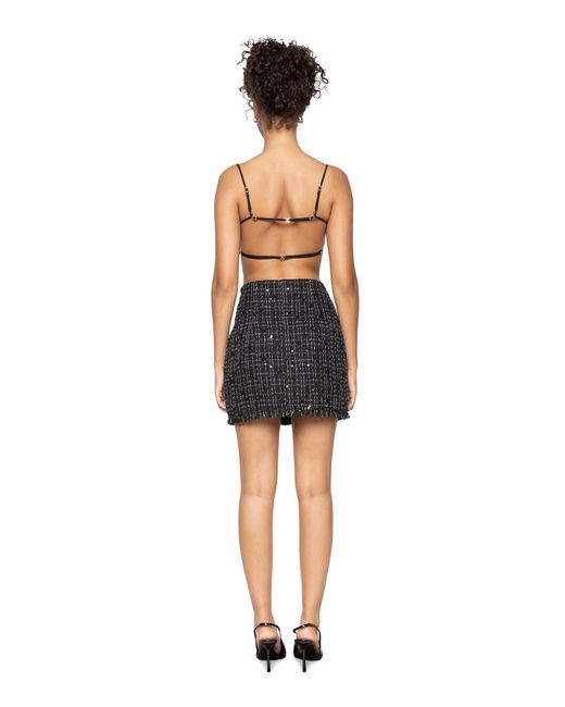 GOD SAVES QUEENS Black Asap Tweed Skirt