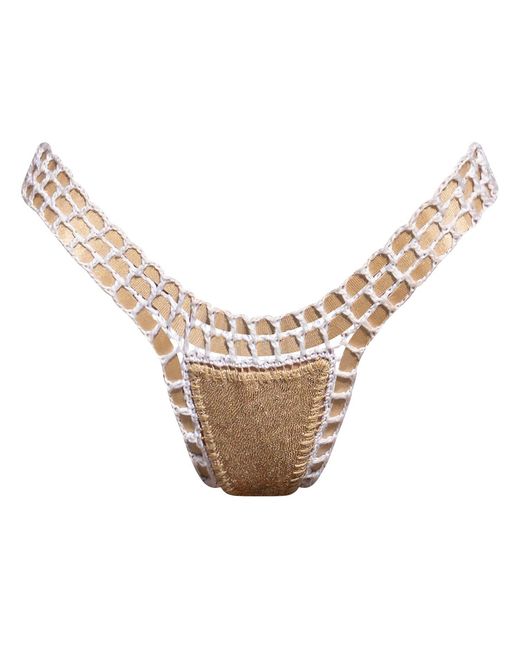 Luxsea Swimwear Metallic Amira Sequin Crochet Bikini Bottom