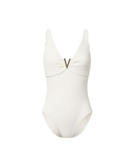 Aqva Swimwear White Neutrals Nude Aiguablava One-Piece Swimsuit