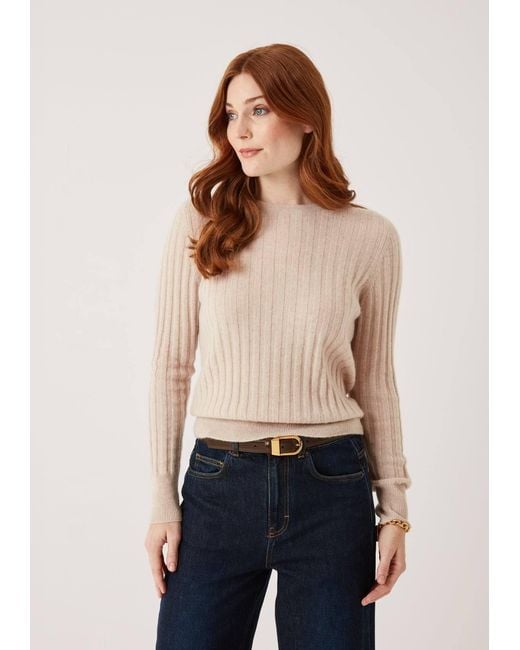 Loop Cashmere Natural Neutrals Cashmere Wide Rib Sweater