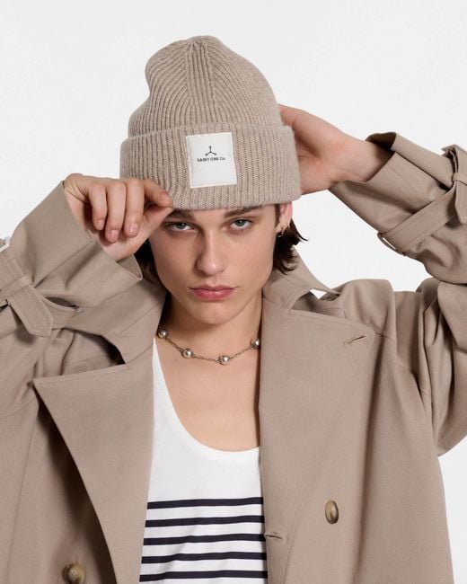 Saint One Co. Gray Neutrals Mmxxv Beanie Oatmeal