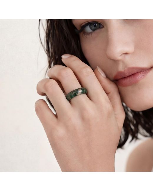 seree Blue Seaweed Jade Stone Ring