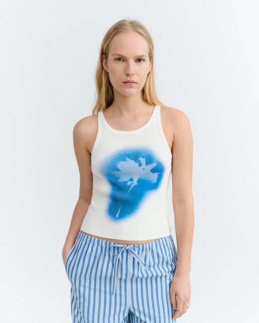 Thinking Mu Blue Harriet Halter Top