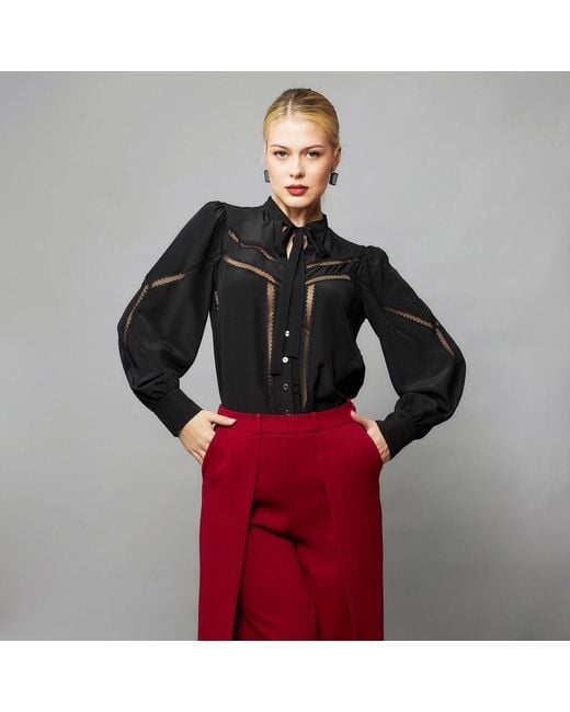 Solgo Atelier Black Alexis Mulberry Silk Blouse