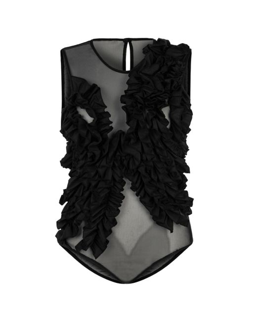 Nocturne Black Tulle Body With Ruffle Detail