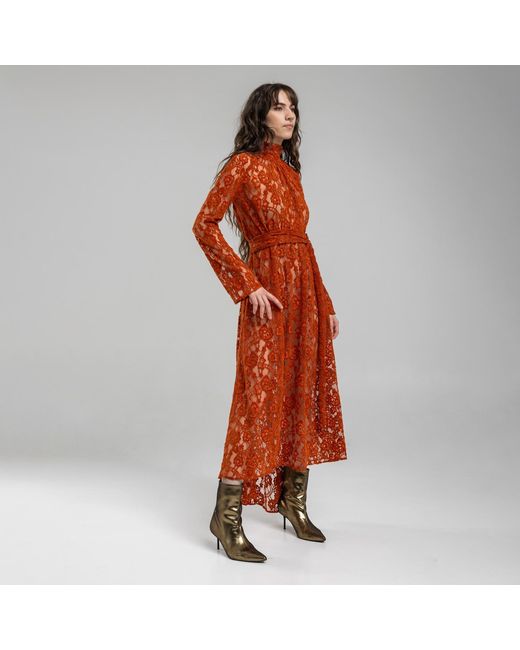 ARTISTA Red Lovers Lace Maxi Dress