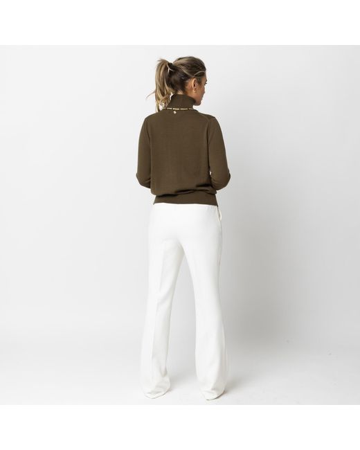 House of Laines London Green Laines Couture Wrap Snake Embellished Knitted Roll Neck Jumper