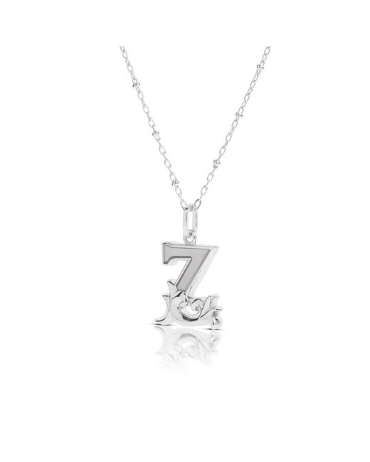 Kasun Metallic Solid Z Initial Necklace With Mother Of Pearl