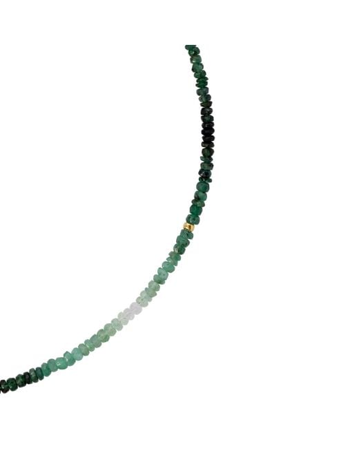 Bombyx House Metallic Birthstone May Emerald Ombre Bead Necklace