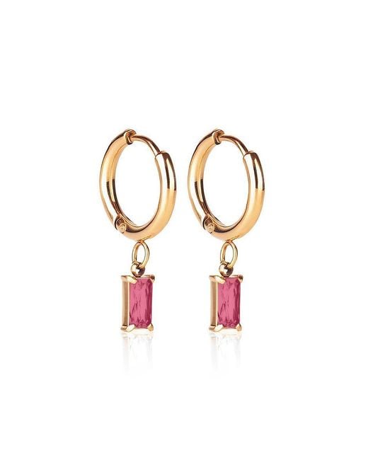 Evie Jewelry Pink Luxe Drop Huggie Earrings