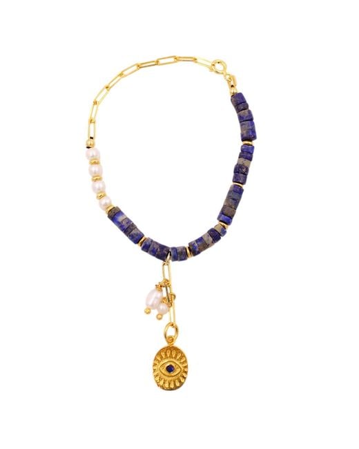 1610Istanbul Metallic Istanbulite Gemstone Evil Eye Bracelet