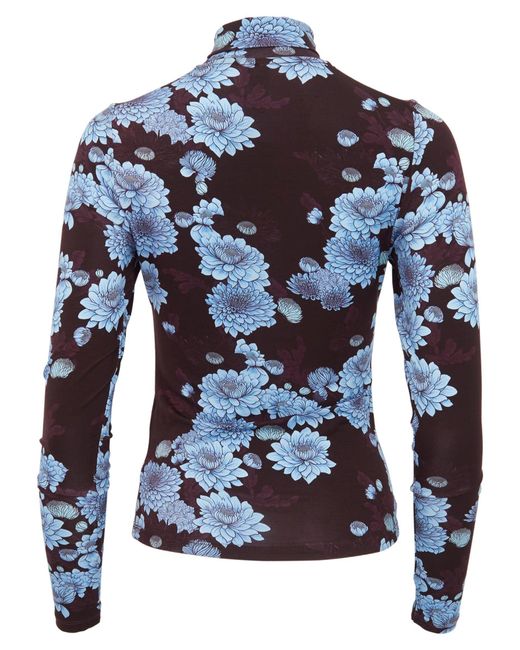 Lords of Harlech Blue Kate Serious Floral Turtleneck