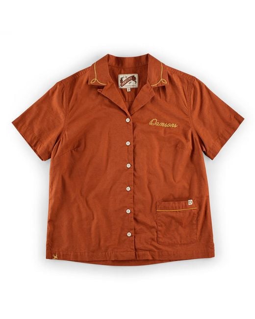 &SONS Trading Co Orange Damsons Double Bowling Shirt Burnt
