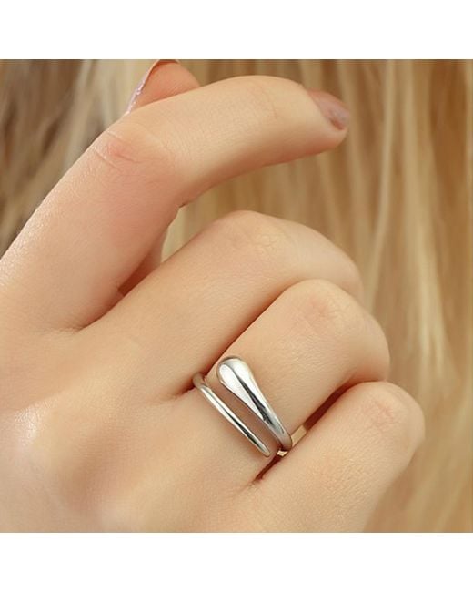 Spero London White Signature Sterling Stacking Snake Ring
