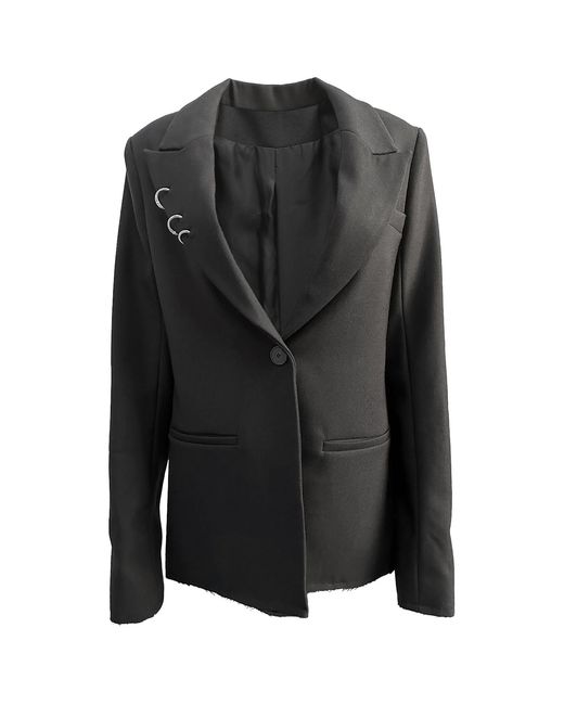 Galleriadele Black Wool Blazer With Piercings