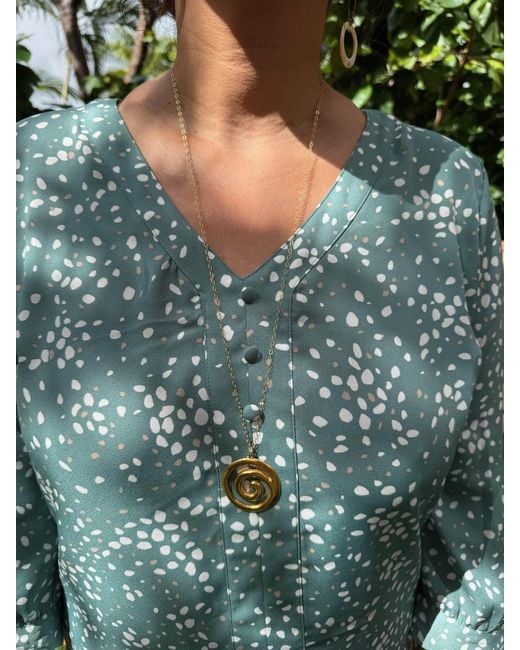 Lexi Jewelry Metallic Maya Swirl Long Necklace