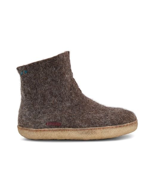 Betterfelt Brown Felted Wool High Boots With Crepe Rubber Soles for men