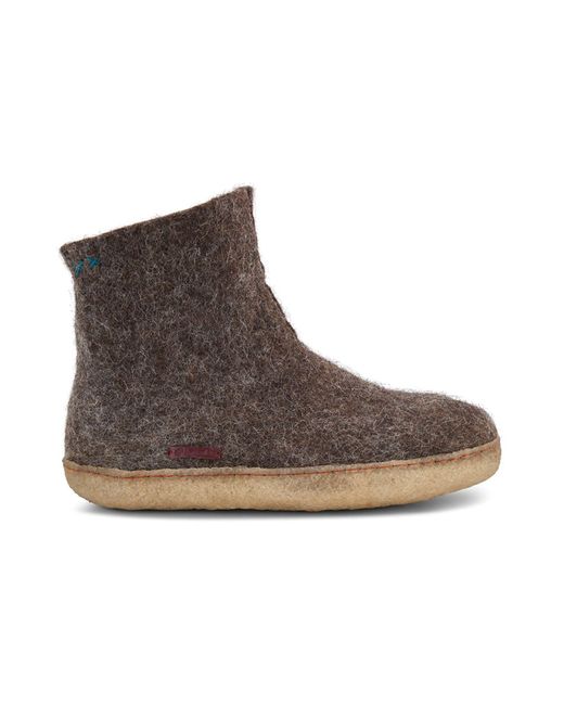 Betterfelt Brown Felted Wool High Boots With Crepe Rubber Soles for men