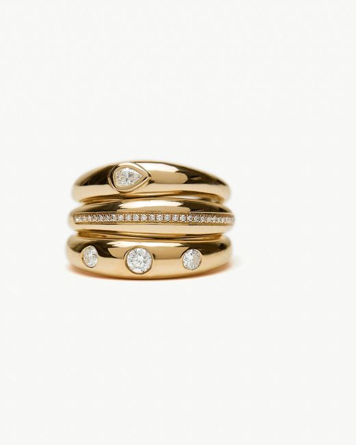 Öugie Metallic The Dome Ring With Diamond Line