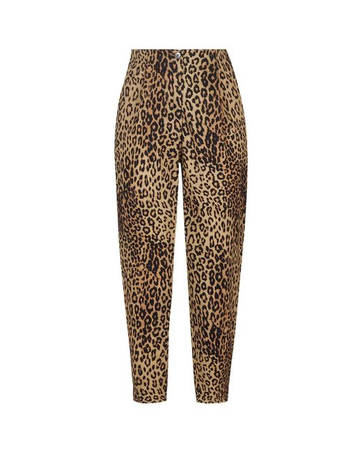 Nocturne Natural Leopard Print Slouchy Pants