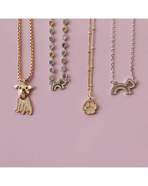 Cloud Haven Metallic Dainty Logo Pendant Necklace